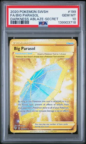 big parasol pokemon card gold Pokemon - Big Parasol - 199/189 - Darkness Ablaze - Full Art