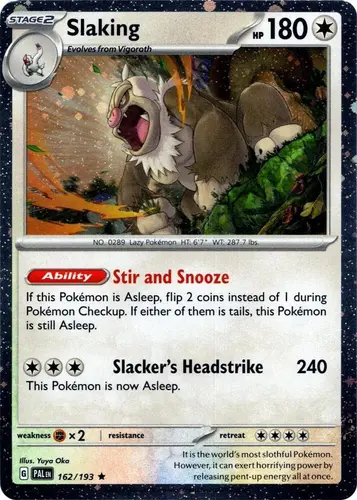 pokemon slaking card Sleeves - Pokmon Card Game | Authentic Japanese Pokmon TCG Sleeves 162/193 / Rare Card Type / HP / Stage Pokemon Trading Card Game S10b