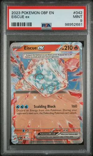 PSA MINT 9 EISCUE ex, 2023, POKEMON OBF EN-OBSIDIAN FLAMES, #42