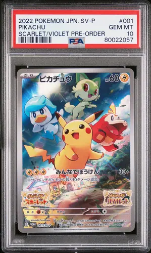PSA GEM MT 10 PIKACHU, 2022, POKEMON JAPANESE SV PROMO, #1