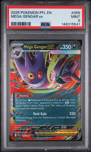 PSA MINT 9 MEGA GENGAR ex, 2025, POKEMON PFL EN-PHANTASMAL FLAMES, #56