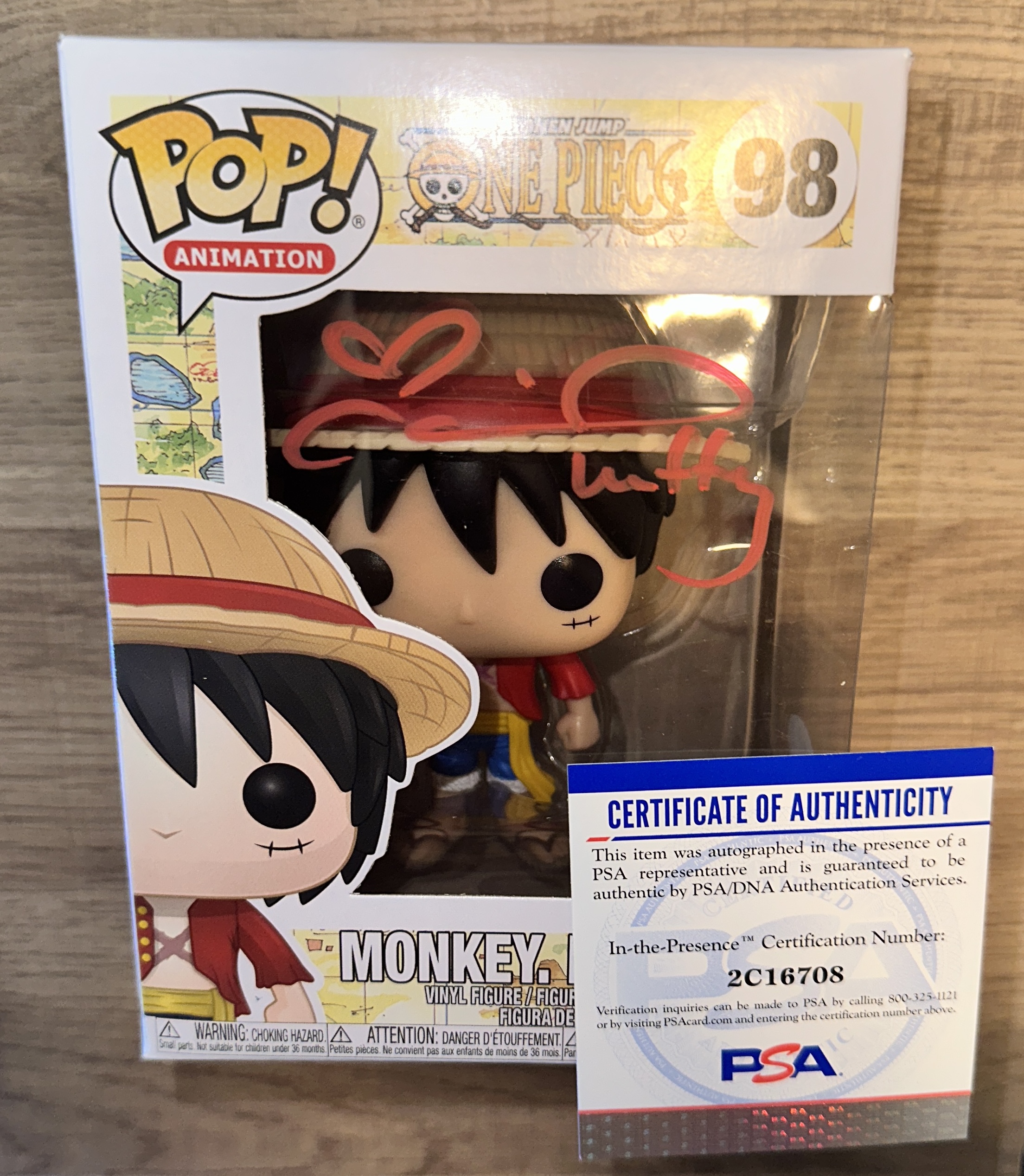 One Piece Luffy 98 Singed/COA Funko Pop Duck Race